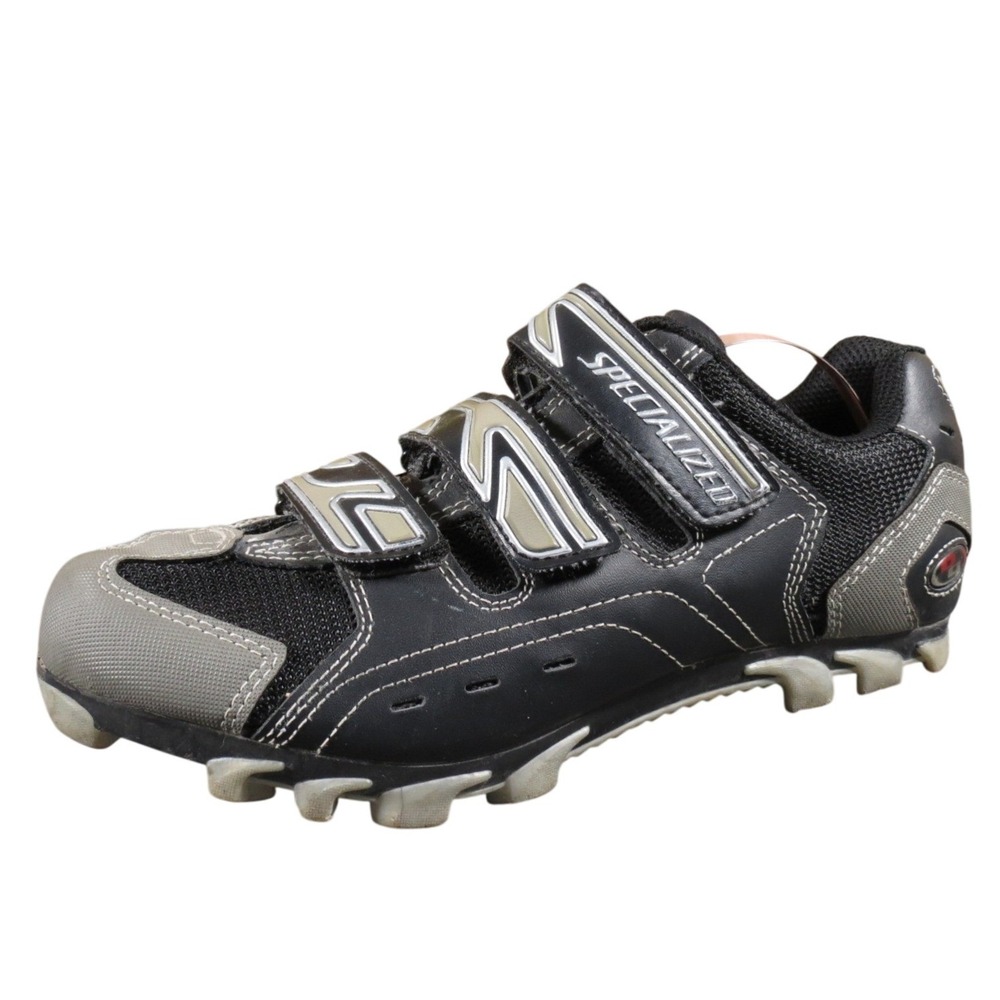 Specialized Sport MTB Men 7.5 Black Gray Cycling Shoes‎ Hook-and-Loop Durable